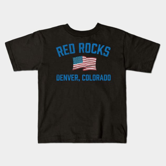 Red Rocks Denver Colorado Vintage Athletic Kids T-Shirt by TGKelly